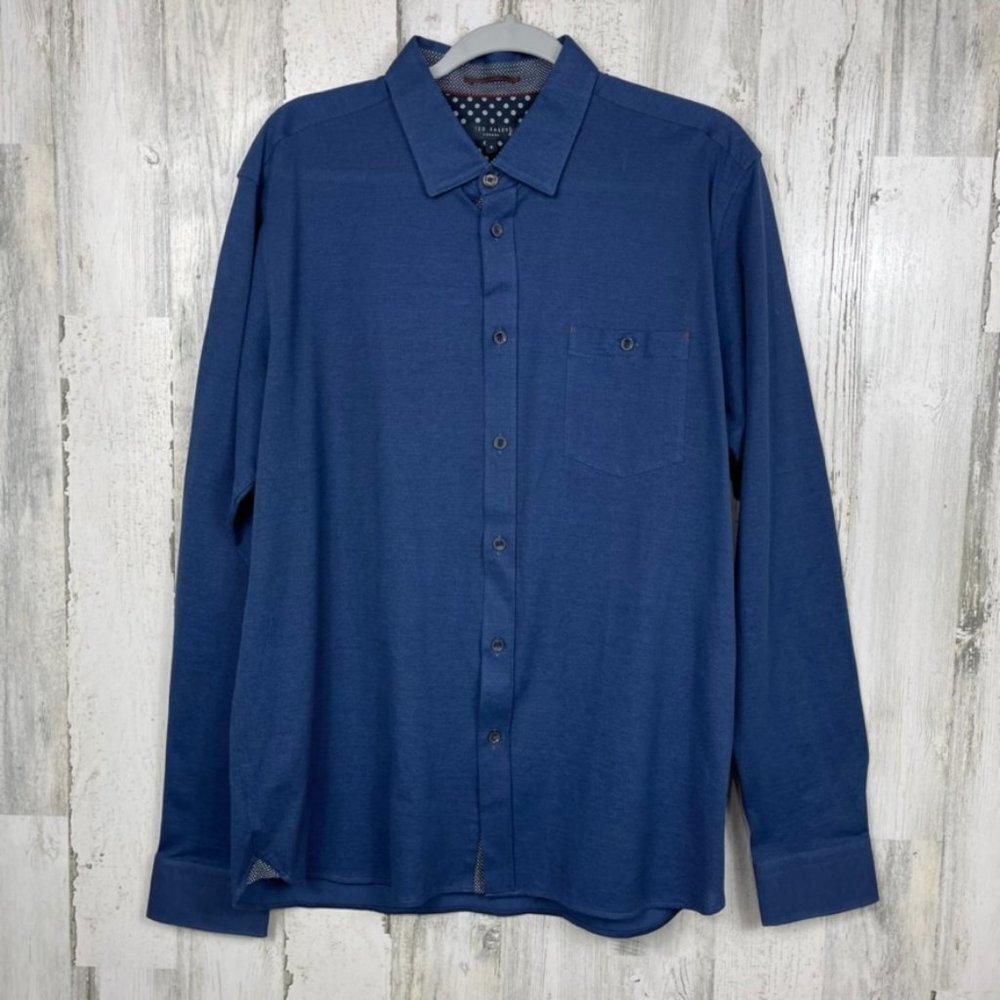 Ted Baker London Men's button up‎ shirt classic blue size 5 or 42